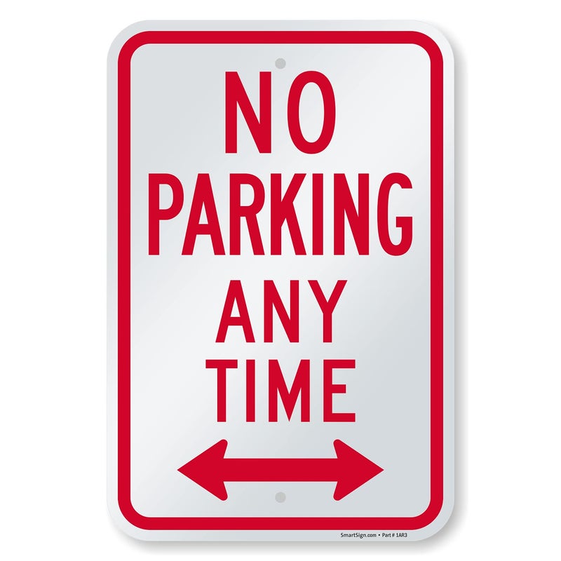 SmartSign "No Parking Any Time" Sign | 12" x 18" Aluminum - Image 1